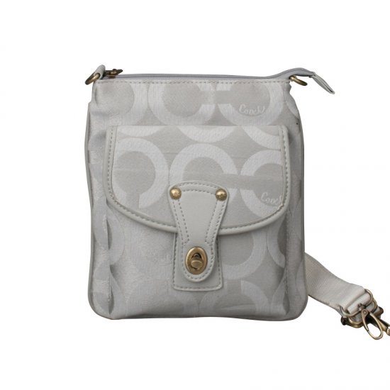Coach Turnlock Signature Small Grey Crossbody Bags EPF Coach Turnlock Signature Small Grey Crossbody Bags EPF